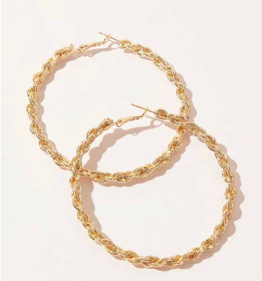 Twisted Gold Hoops